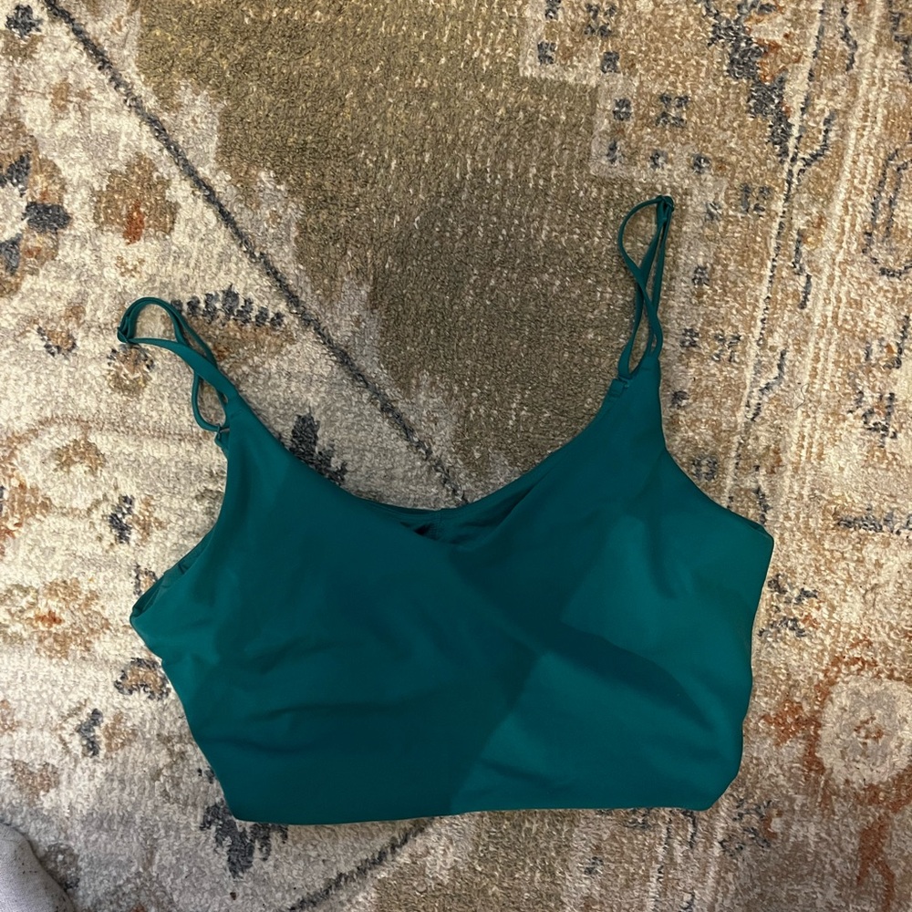 Teal Spaghetti Strap Crop Top Athleta Bra